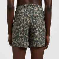 Packable All Over Print 15'' Hybrid Shorts | Green Minimal Camo