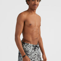 Packable All Over Print 15'' Hybrid Shorts | Black Oyster