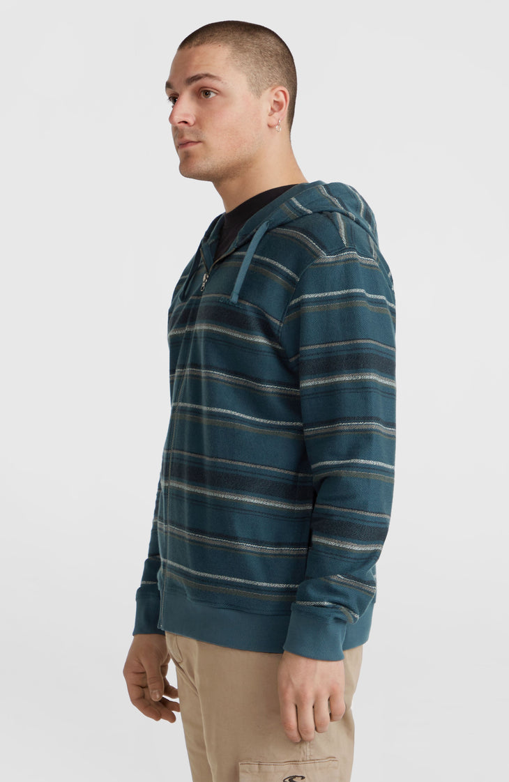 Bavaro Full-Zip Hoodie | Blue Ikat Stripe