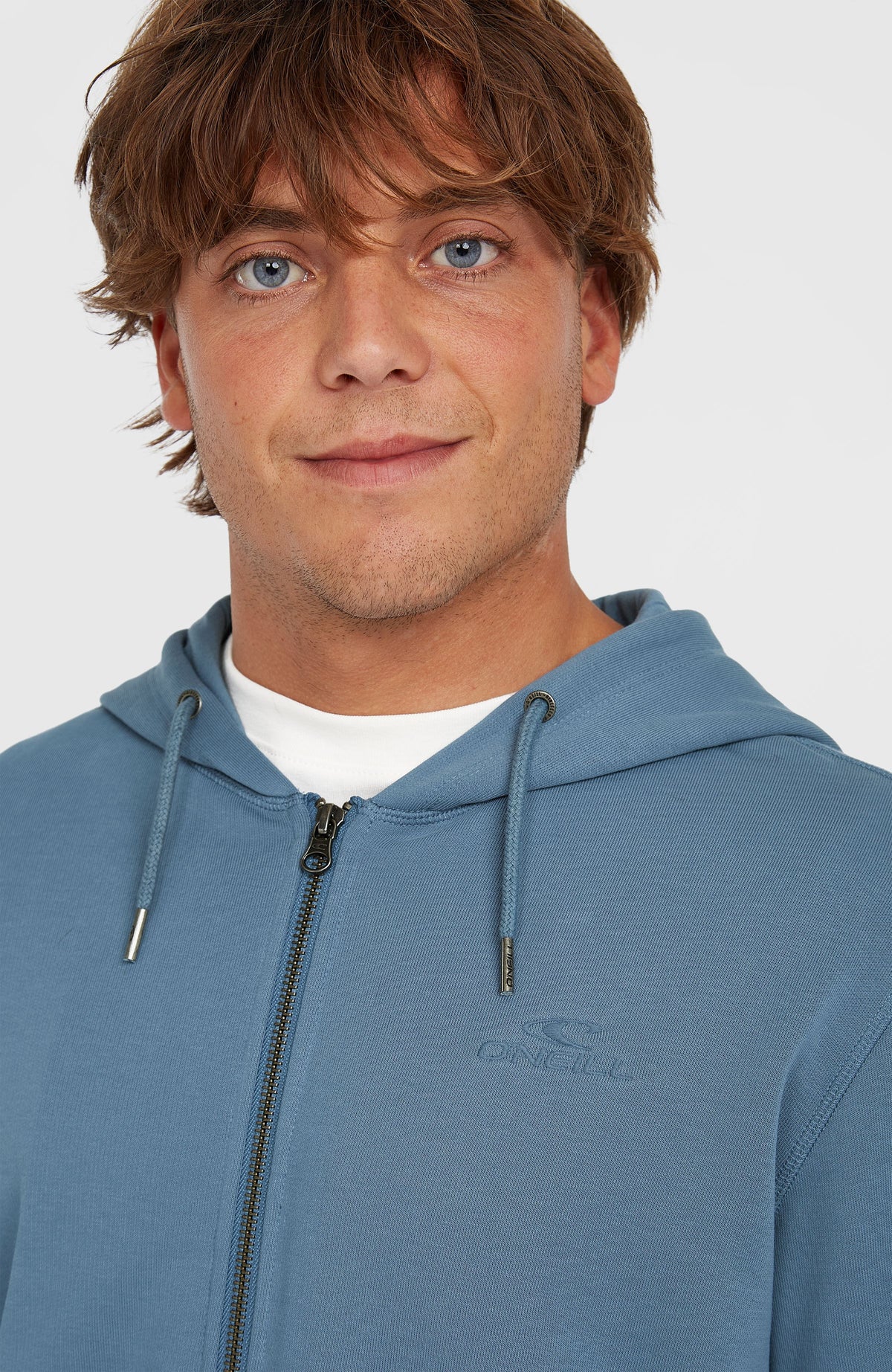 Small Logo Full Zip Hoodie | Copen Blue