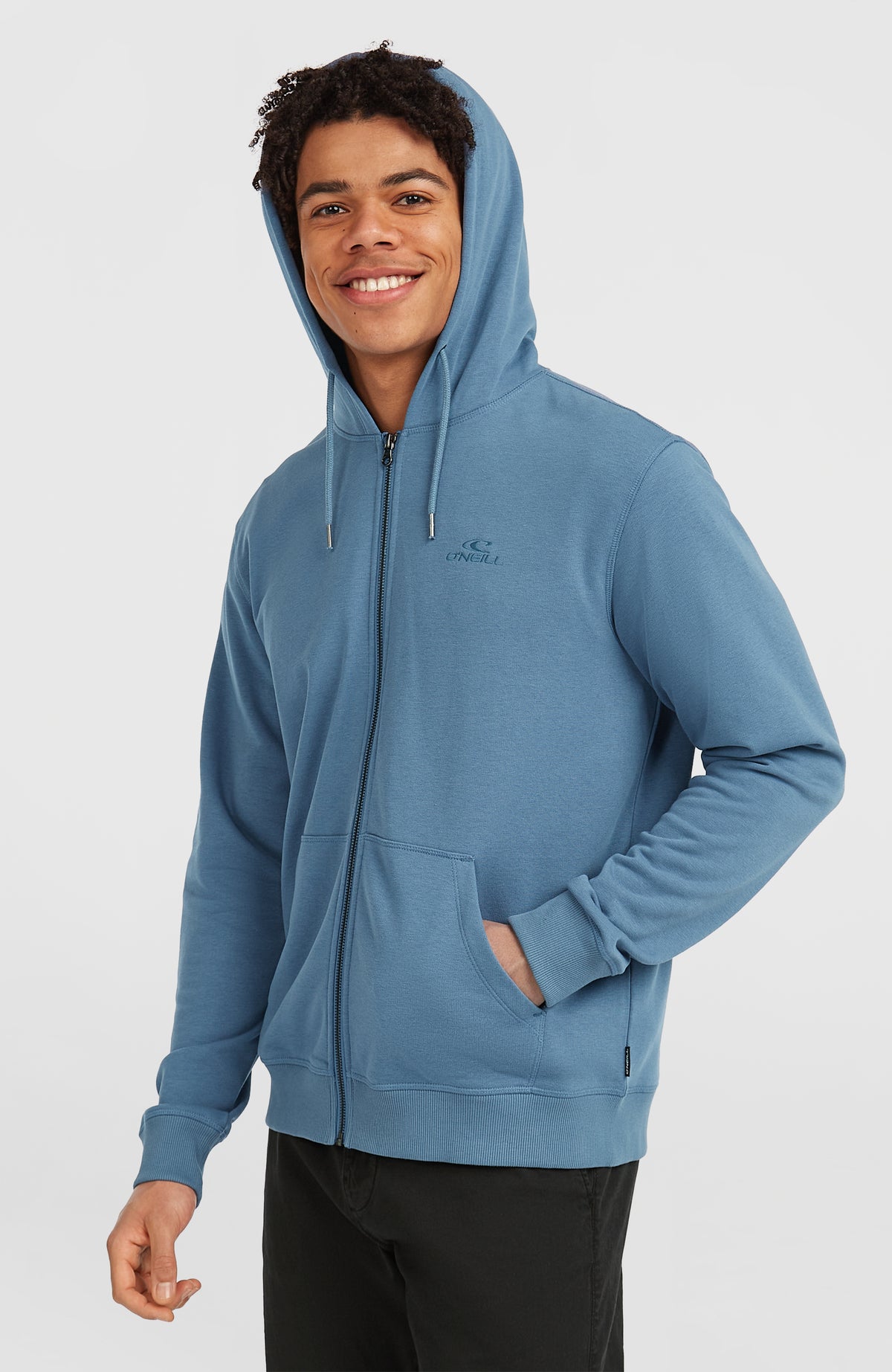 Small Logo Full-Zip Hoodie | Mozart Blue