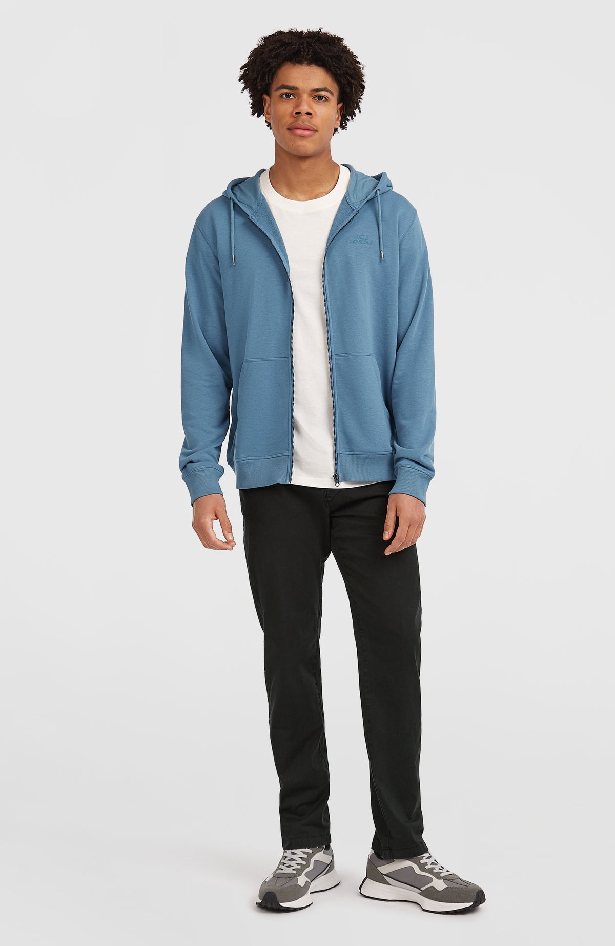 Small Logo Full-Zip Hoodie | Mozart Blue