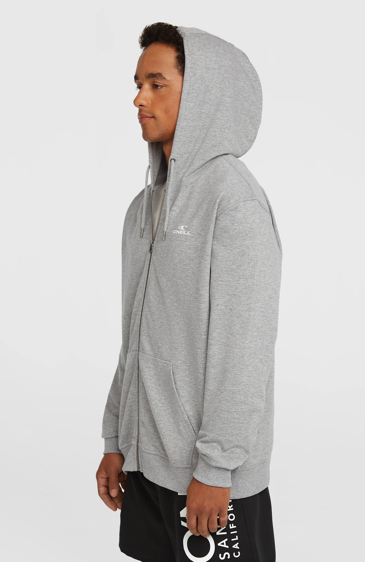 Small Logo Full-Zip Hoodie | Silver Melee