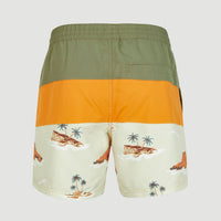 Cali Block 15'' Swim Shorts | Beige Lost Island