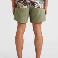 Cali Block 15'' Swim Shorts | Black Tropical Flower