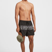 Cali Block 15'' Swim Shorts | Black Magic Carpet