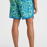 Scallop Neon 16'' Swim Shorts | Bright Blue Neon Lights