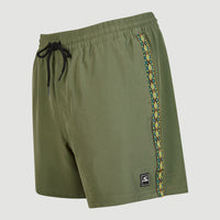 Cali Tape 15'' Swim Shorts | Deep Lichen Green