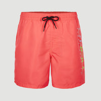 Cali Melted Print 16'' Swim Shorts | Diva Pink