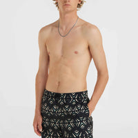 Mix and Match Cali Print 15'' Swim Shorts | Black Fade IKAT