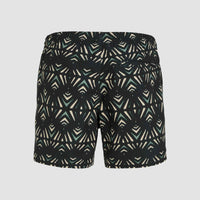 Mix and Match Cali Print 15'' Swim Shorts | Black Fade IKAT
