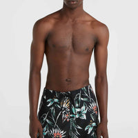 Mix and Match Cali Print 15'' Swim Shorts | Black Tropicana