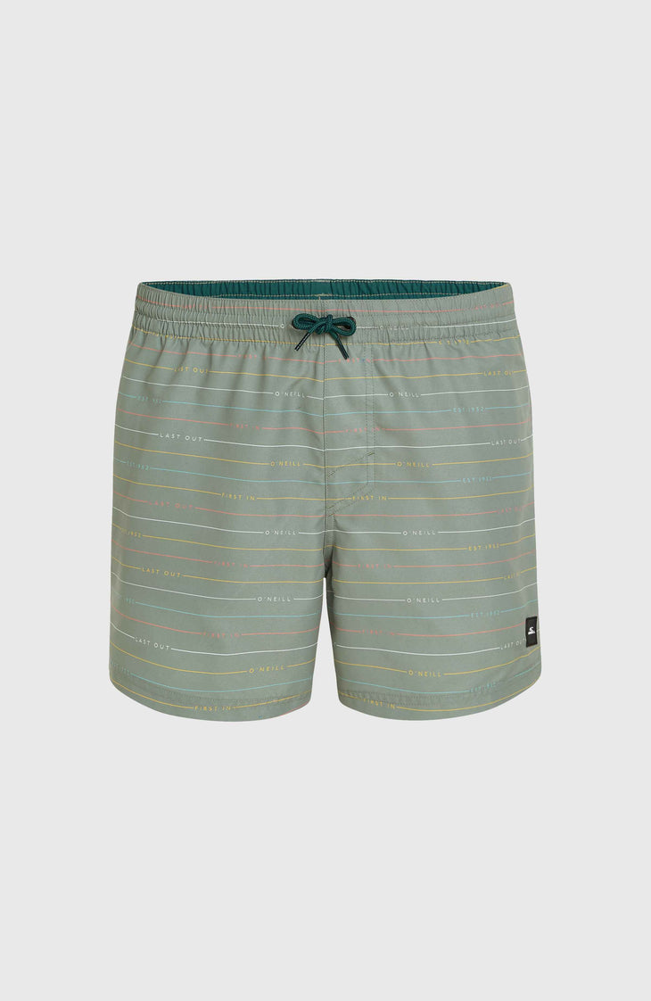 Jack O'Neill Cali First 15'' Swim Shorts | Green First Name Stripe
