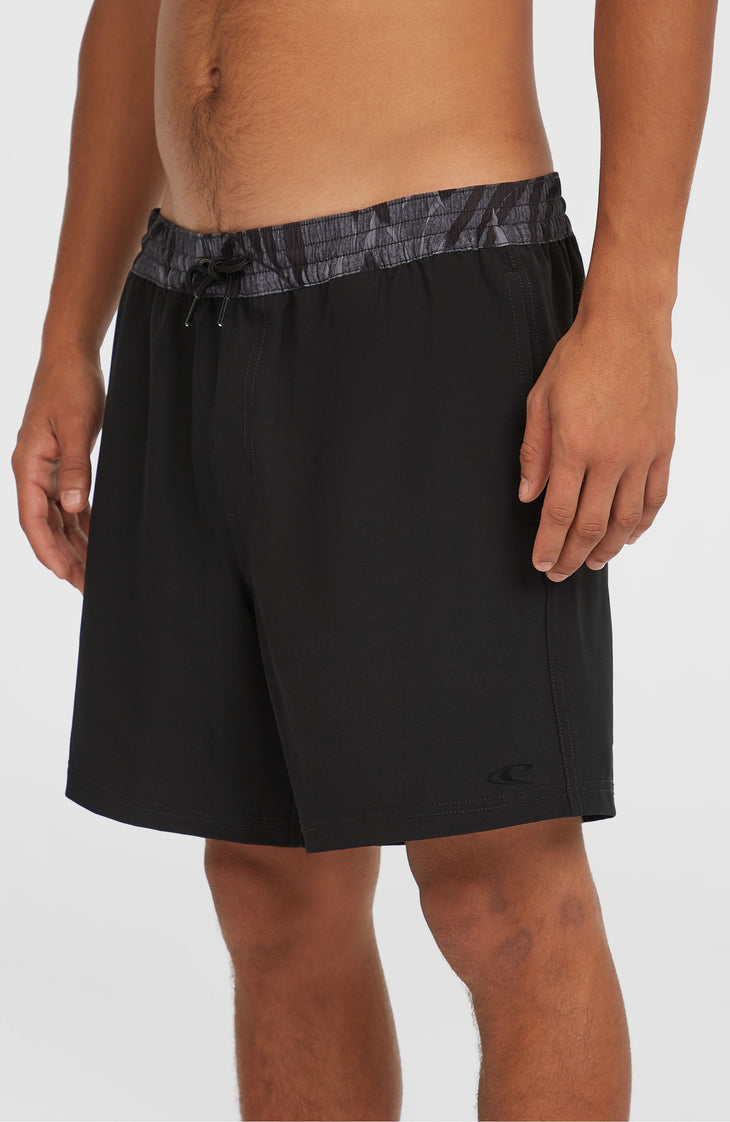 Pocket Print 16'' Swim Shorts | Black Out