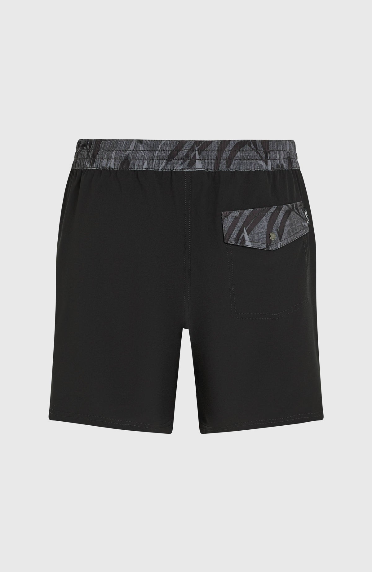Pocket Print 16'' Swim Shorts | Black Out