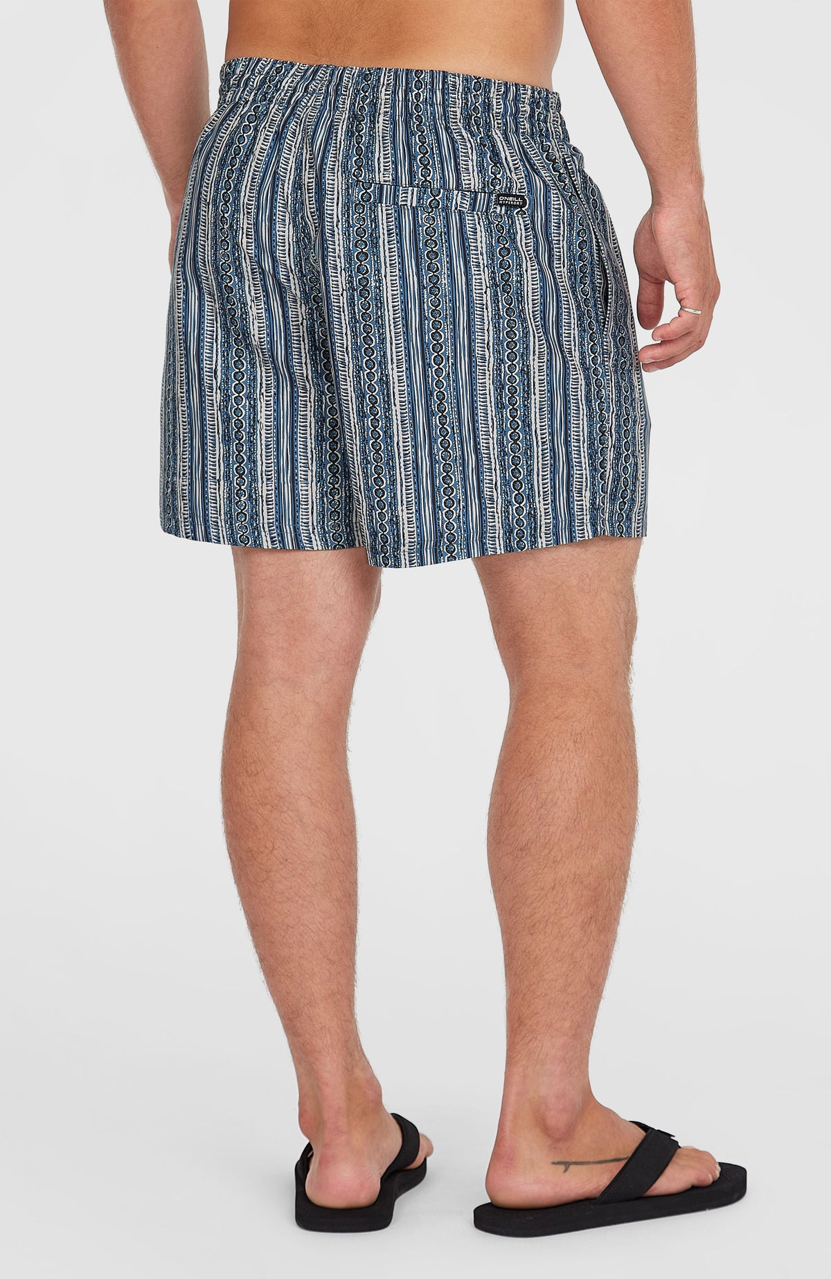 Cali Print 15'' Swim Shorts | Blue Pressed Lines