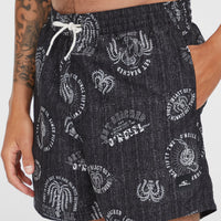 Cali Print 15'' Swim Shorts | Black Mystical