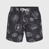 Cali Print 15'' Swim Shorts | Black Mystical