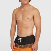 Cali Block 15'' Swim Shorts | Orange Pressed Lines