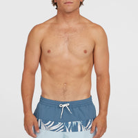 Cali Block 15'' Swim Shorts | Blue Dipped Leaves