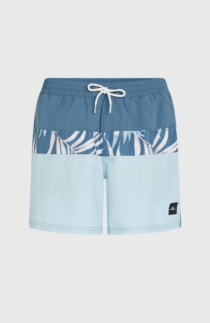 Cali Block 15'' Swim Shorts | Blue Dipped Leaves