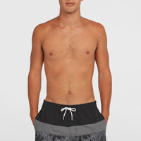 Cali Block 15'' Swim Shorts | Black Dipped Leaves