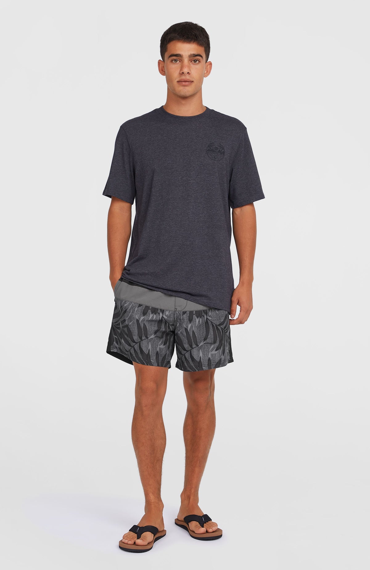 Cali Block 15'' Swim Shorts | Black Dipped Leaves