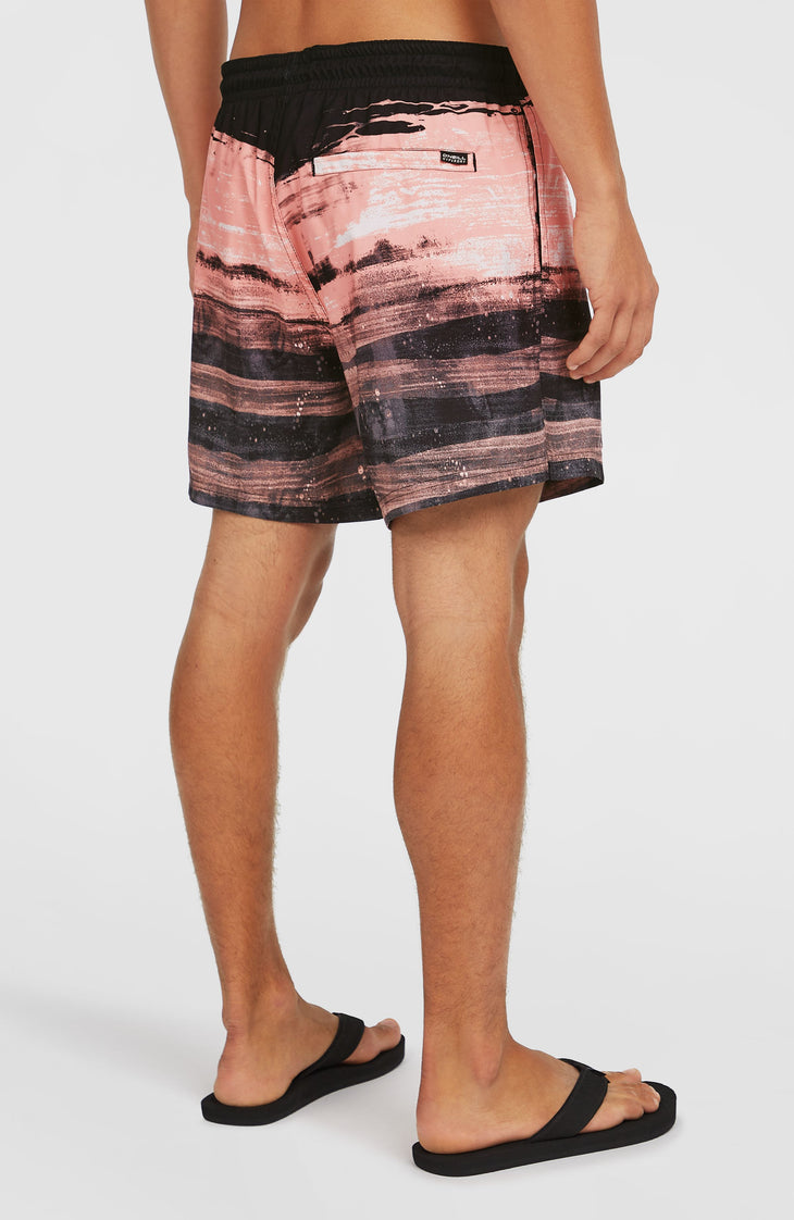 Cali Gradient 15'' Swim Shorts | Coral Melted Texture