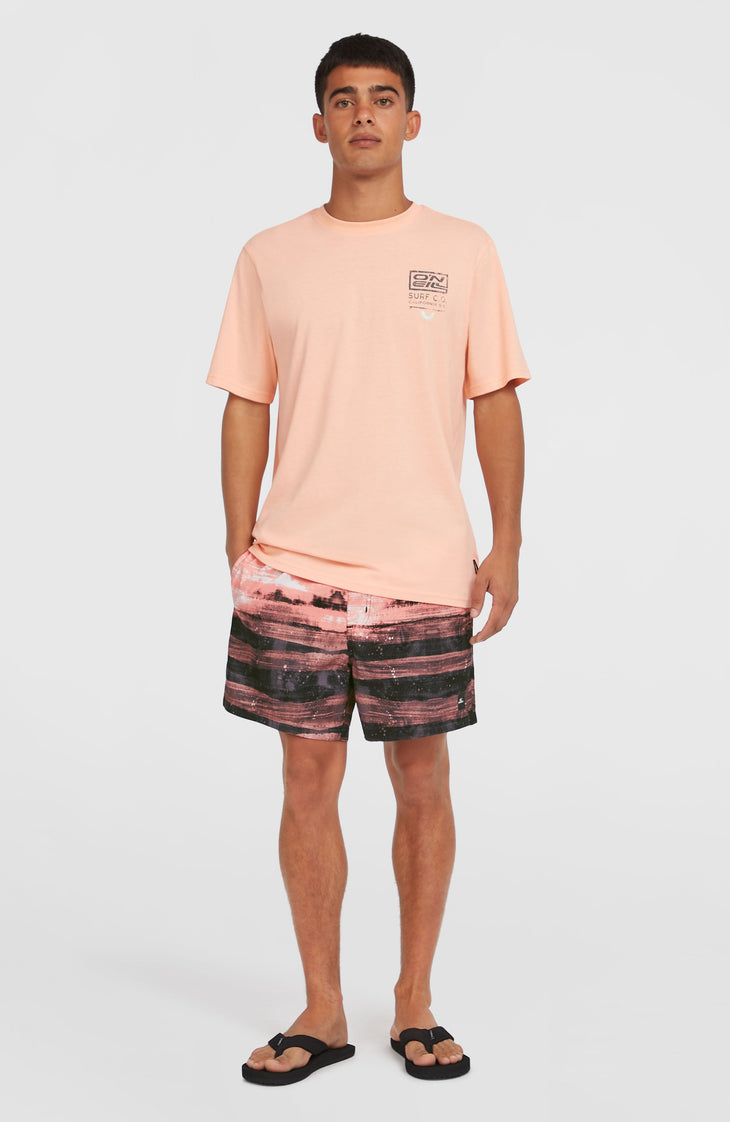 Cali Gradient 15'' Swim Shorts | Coral Melted Texture