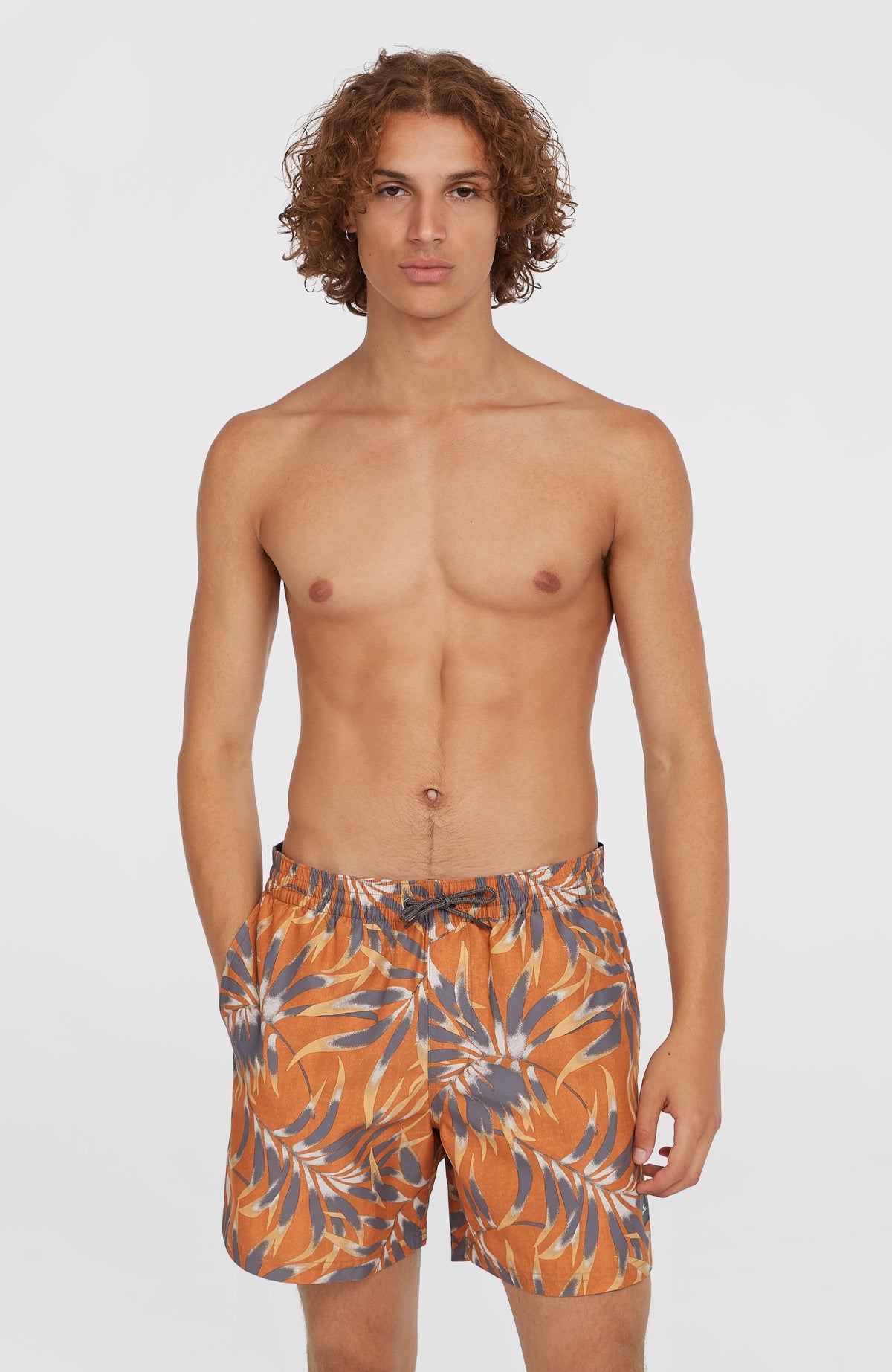 Cali Floral 16'' Swim Shorts | Orange Dipped Leaves