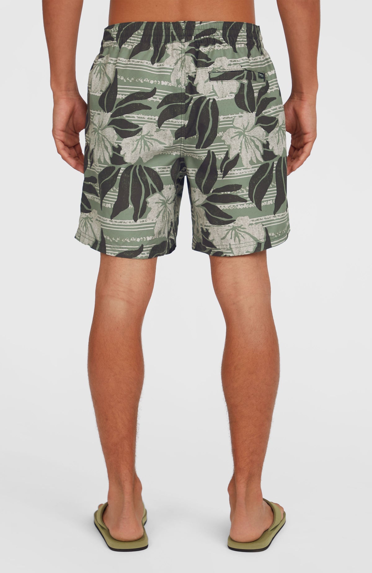 Cali Floral 16'' Swim Shorts | Green Dusty Flower
