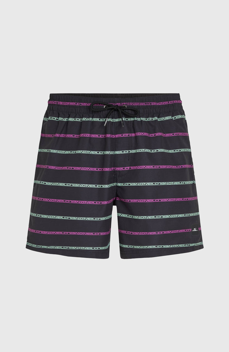 Cali First 15'' Swim Shorts | Black/Purple O'Neill Stripe