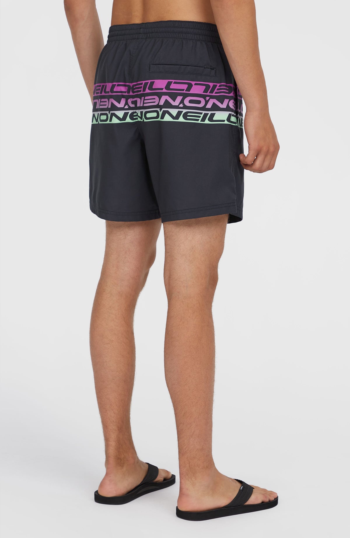 Cali Stripe 16'' Swim Shorts | Black/Purple Upside Down Clean