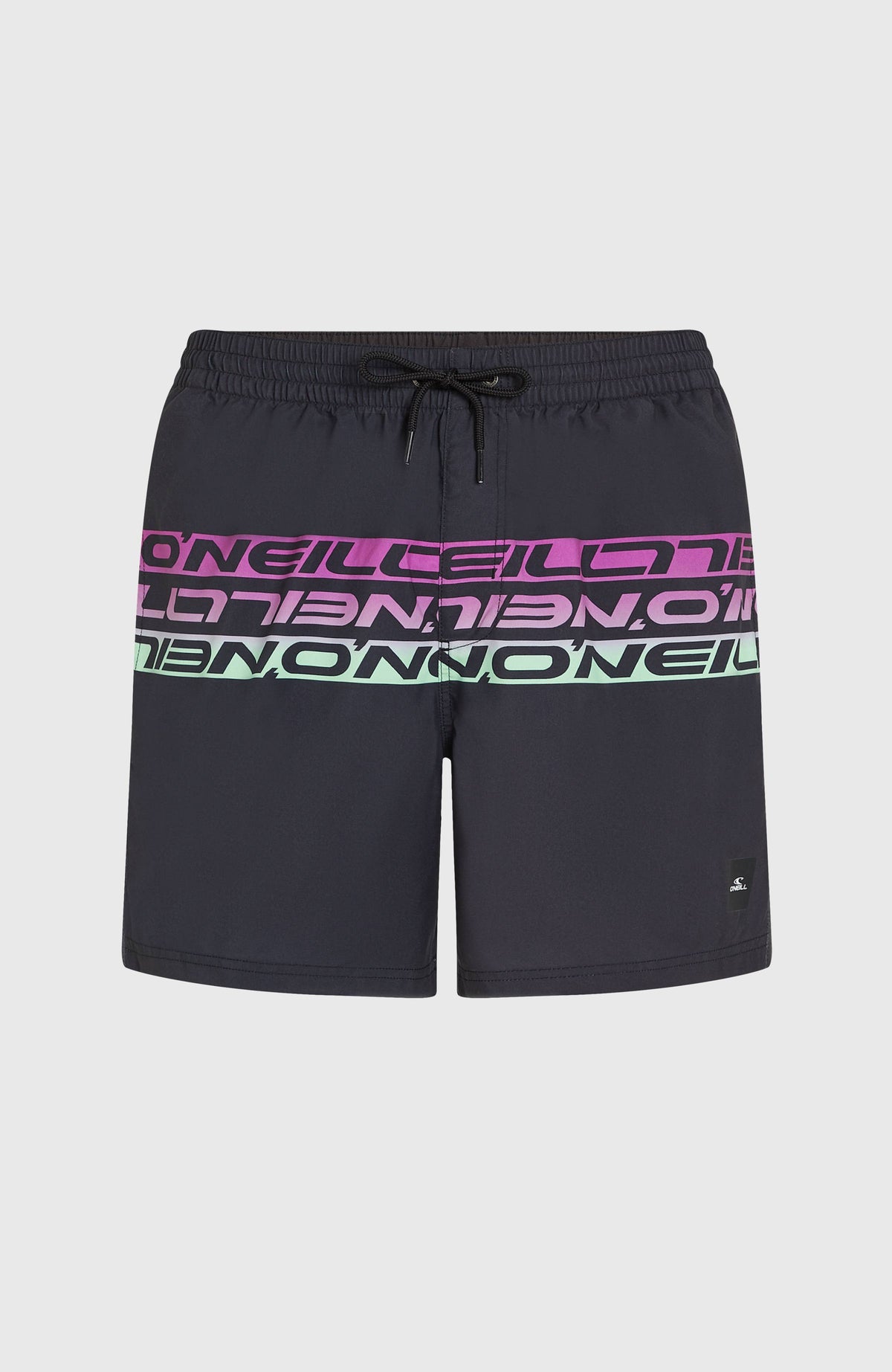 Cali Stripe 16'' Swim Shorts | Black/Purple Upside Down Clean
