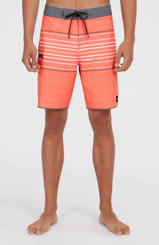 Hyperfreak Heat Stripe Scallop 18'' Boardshorts | Peach Echo Heat Stripe