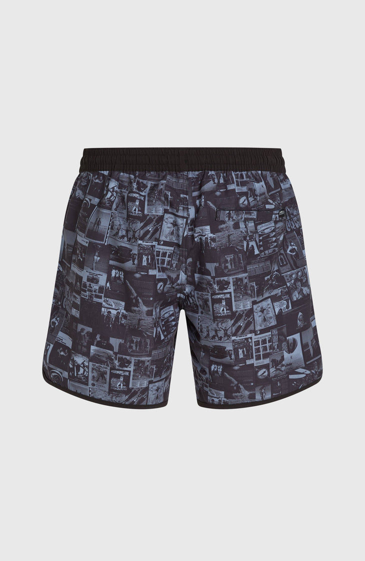 O'Riginals Scallop 16'' Swimshorts | Black Out Heritage AOP