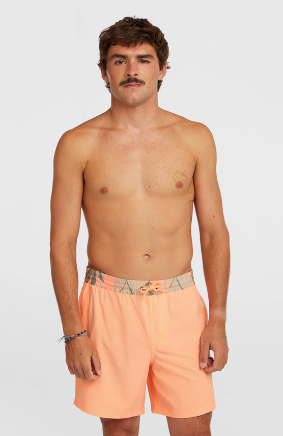 Pocket Print 16'' Swimshorts | Funky Peach