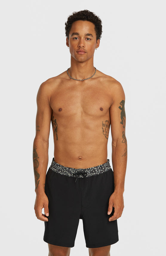 Pocket Print 16'' Swimshorts | Black Out