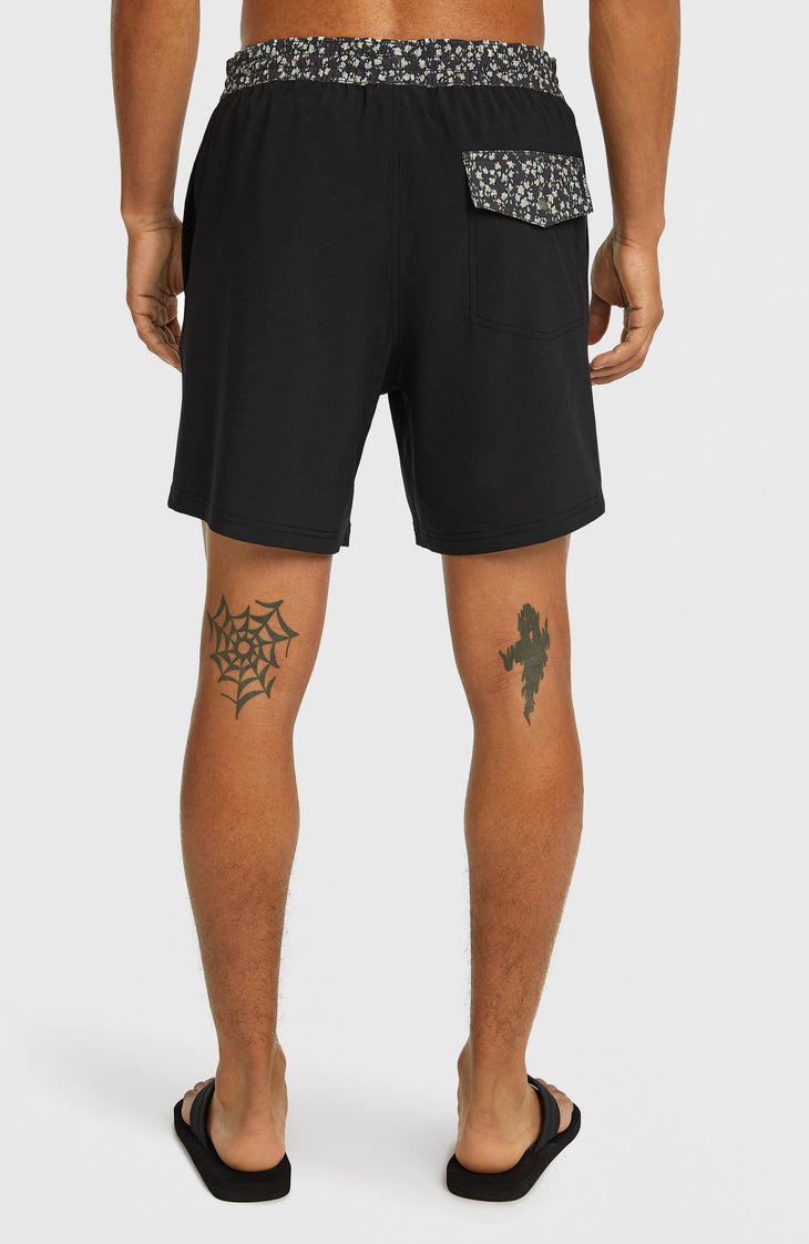Pocket Print 16'' Swimshorts | Black Out