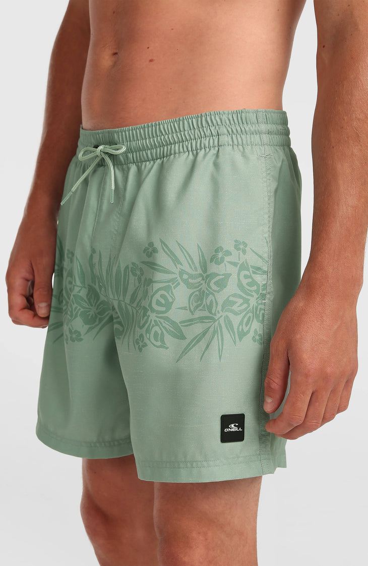 O'Neill Uni Flower 16'' Swimshorts | Green Tropical Stripe