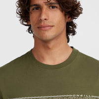 Ikat Stripe T-Shirt | Forest Night