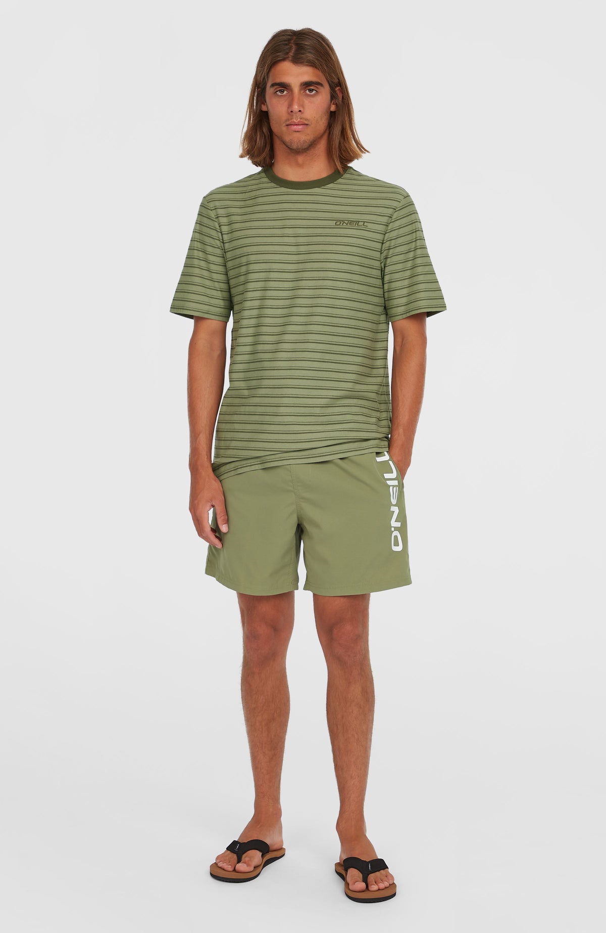 Yarn Stripe T-Shirt | Green Cali Tee Stripe