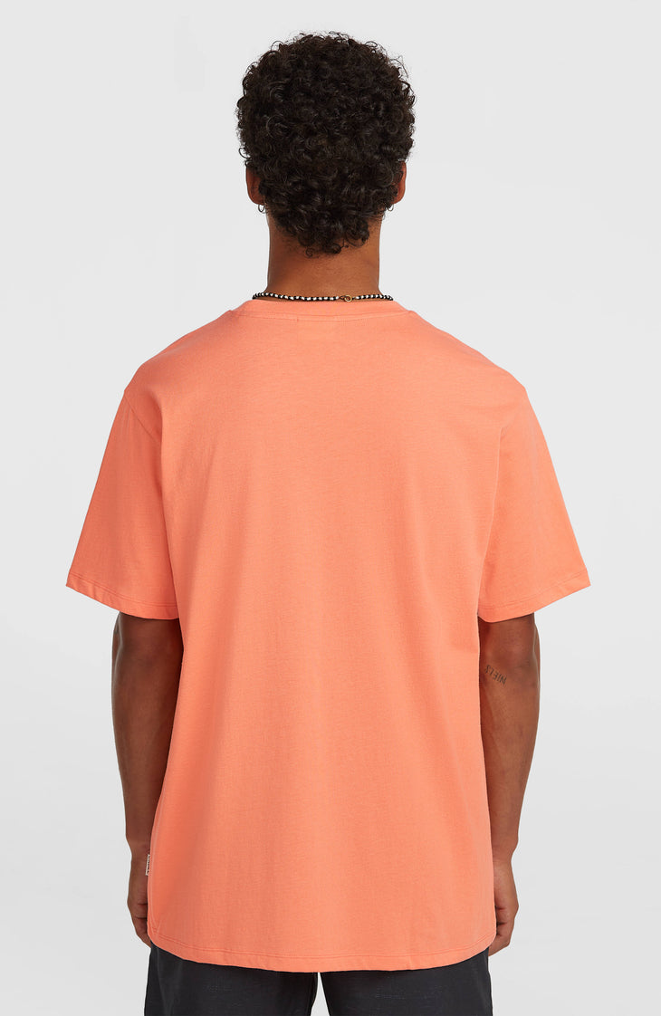 Melange Chest Print T-Shirt | Funky Peach