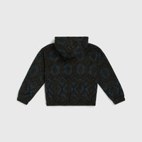 Superfleece Half-Zip Hoodie | Black Retro Ikat