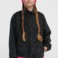 High-Pile Full-Zip Fleece | Black Animalica