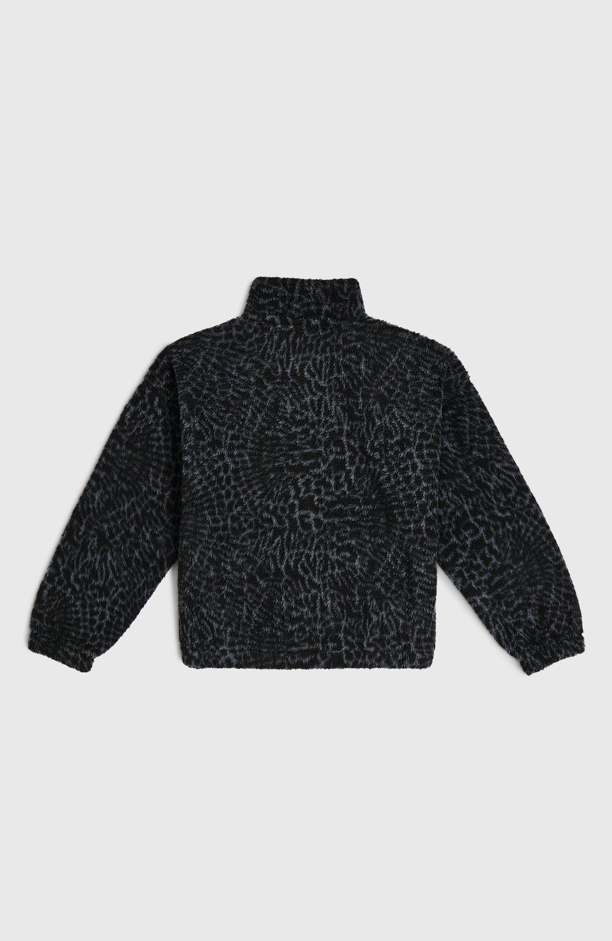 High-Pile Full-Zip Fleece | Black Animalica
