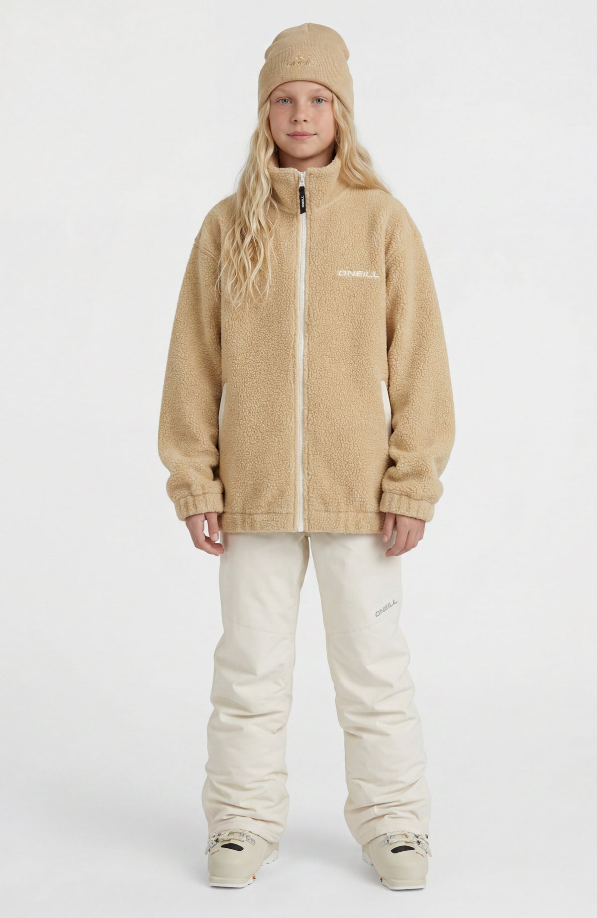 High-Pile Full-Zip Fleece | Olive Blush