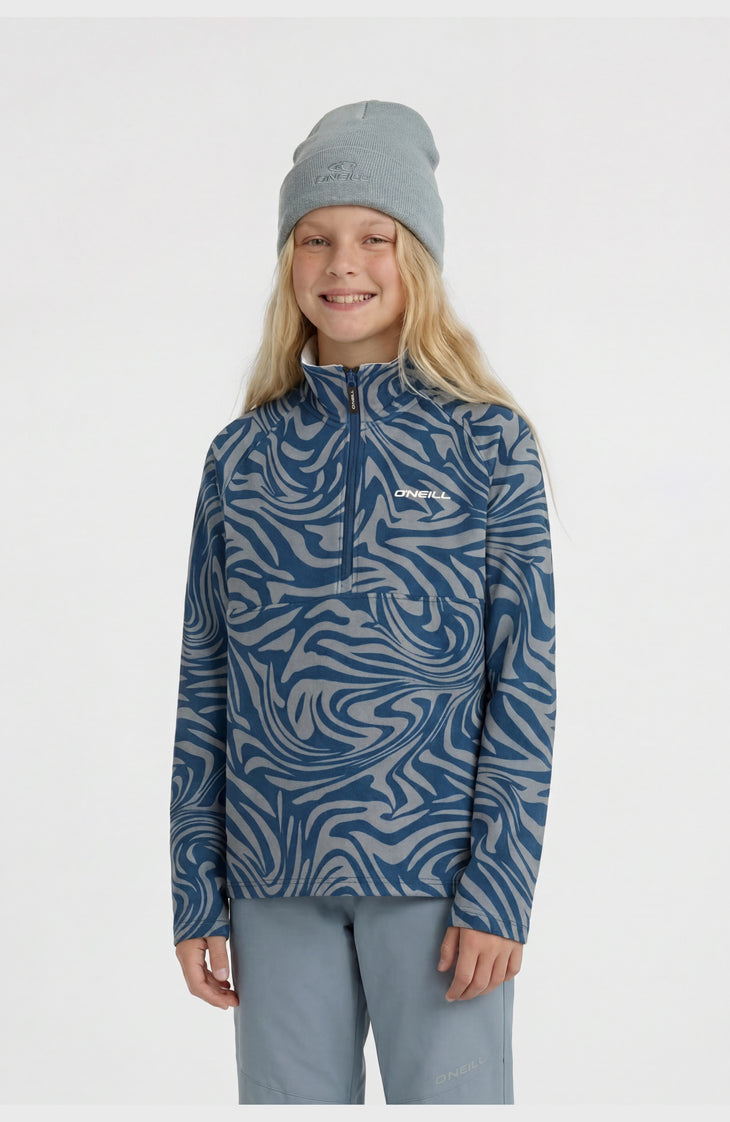 FWC'Cruz Printed Half-Zip Fleece | Blue Swirl Zebra