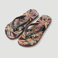 Moya Sandals | Black Tropical Flower