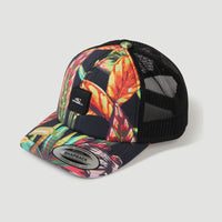 Flood Trucker Cap | Black Tropical Flower